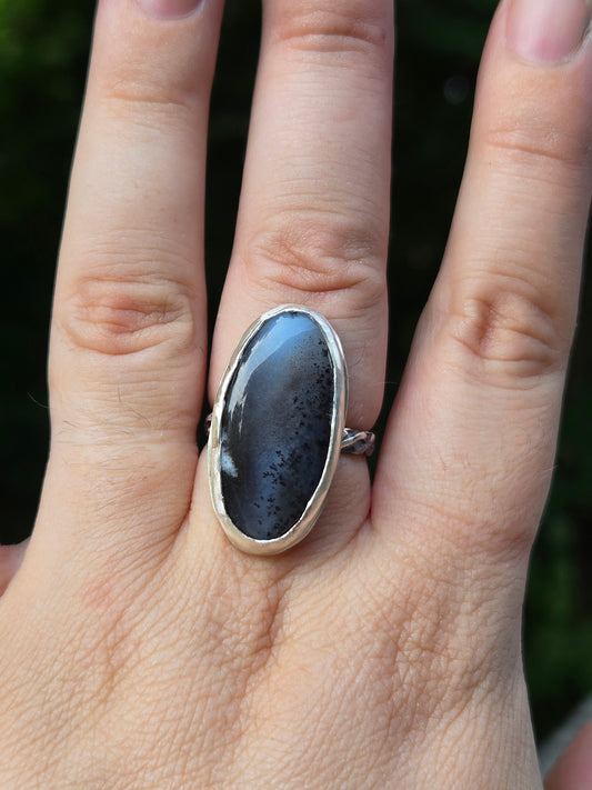 Dendritic opal ring