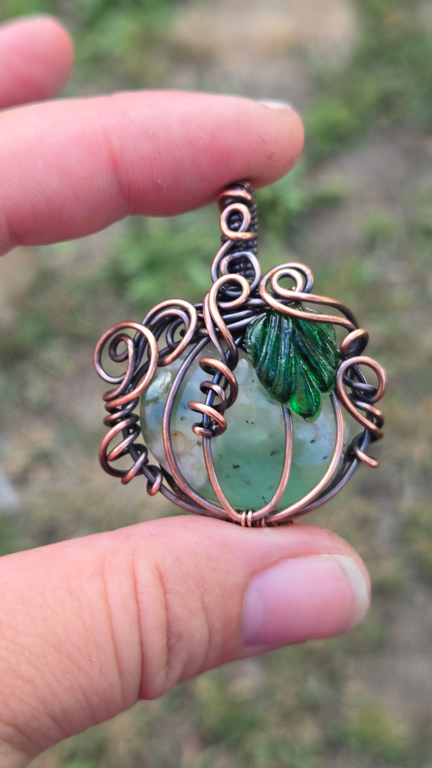 Pumpkin Wire Wrapped Pendant