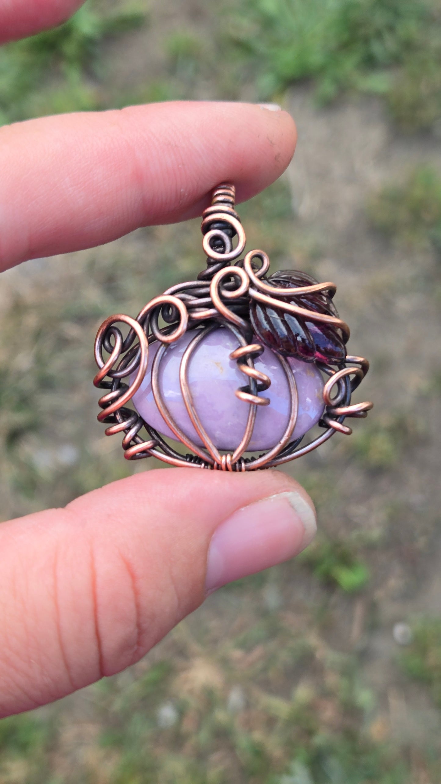 Pumpkin Wire Wrapped Pendant