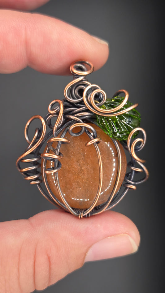 Pumpkin Wire Wrapped Pendant