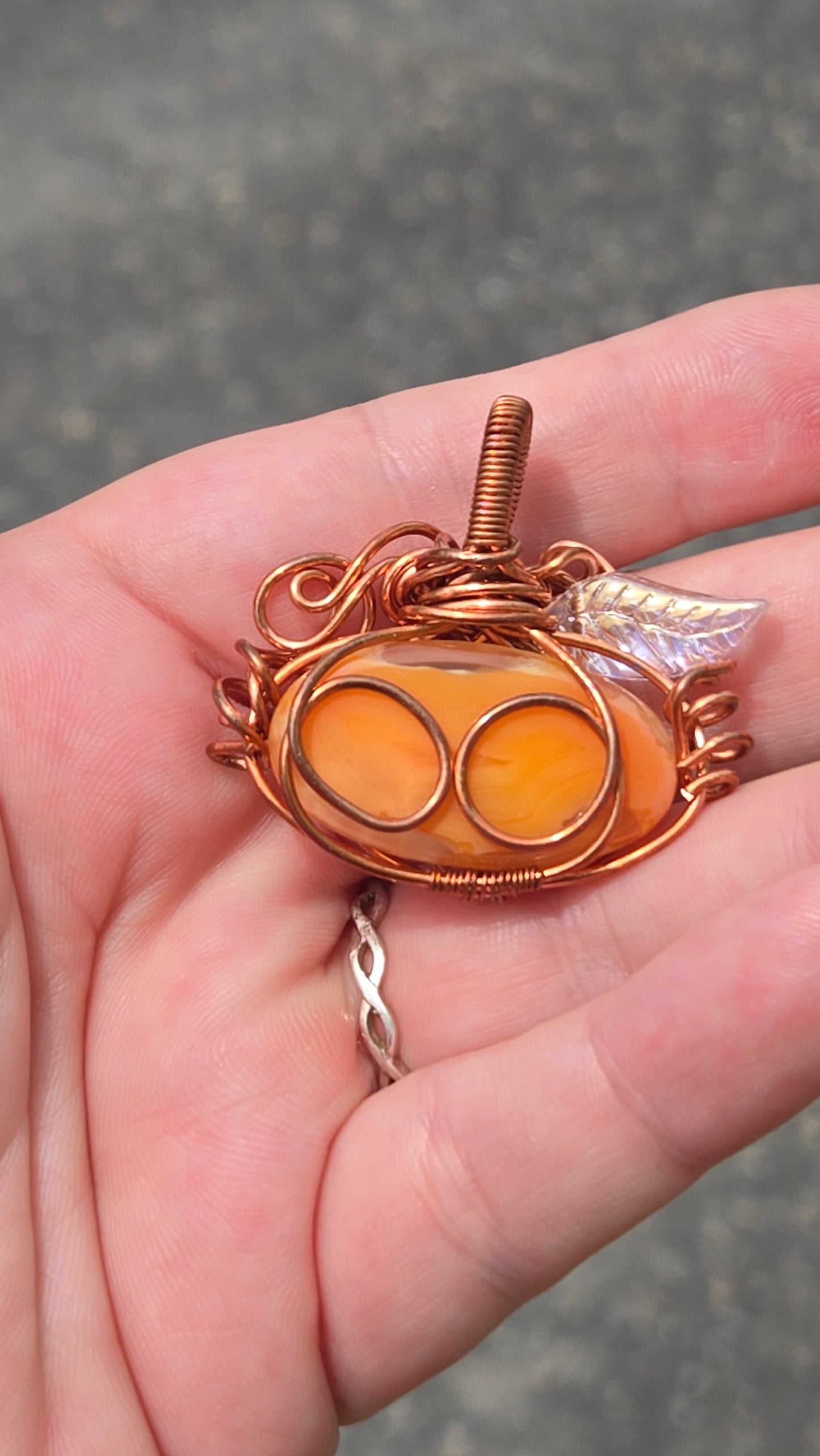 Pumpkin Wire Wrapped Pendant