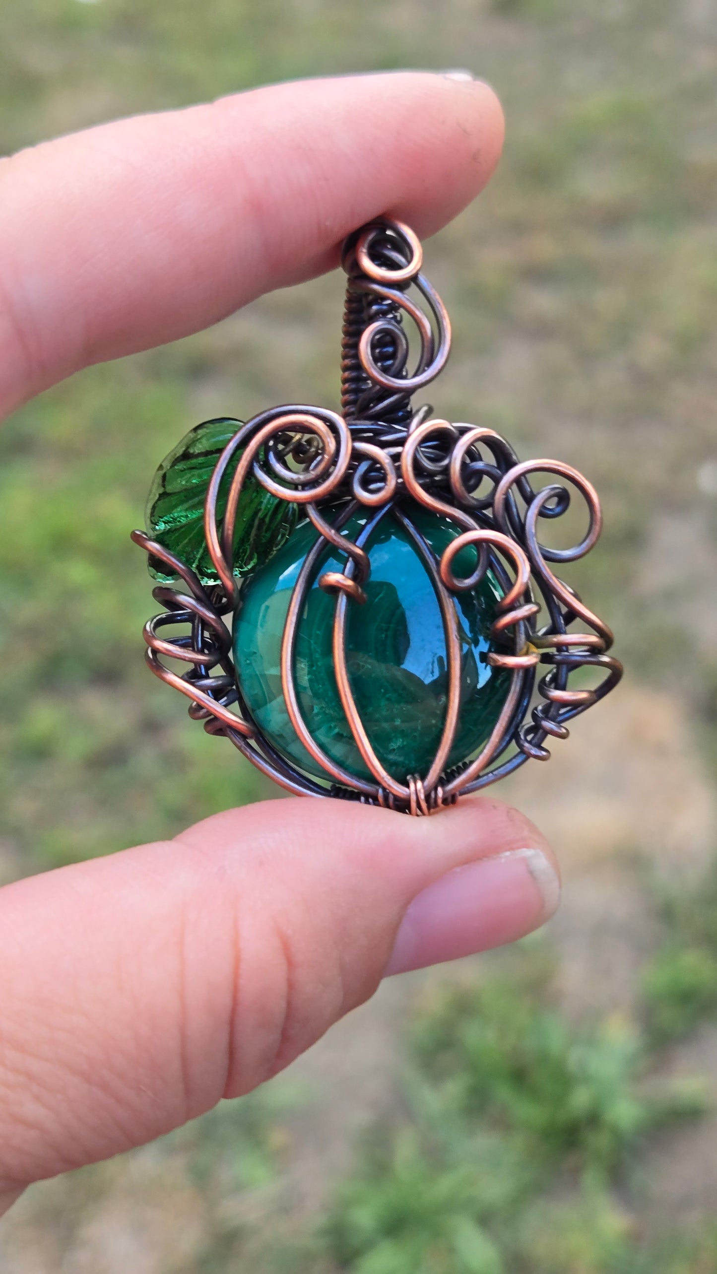 Pumpkin Wire Wrapped Pendant