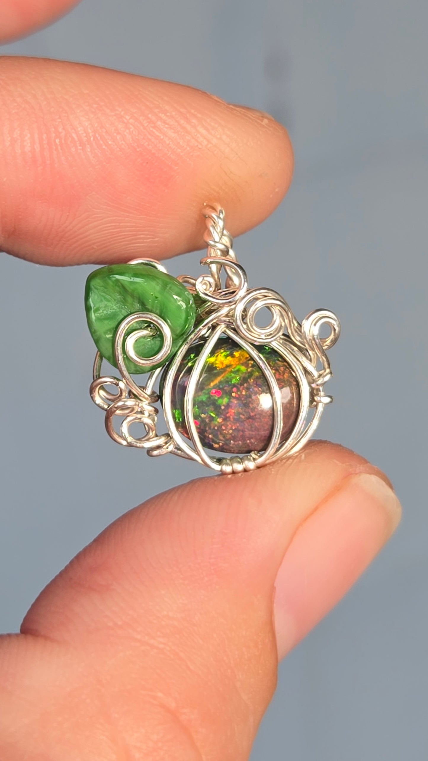 Pumpkin Wire Wrapped Pendant