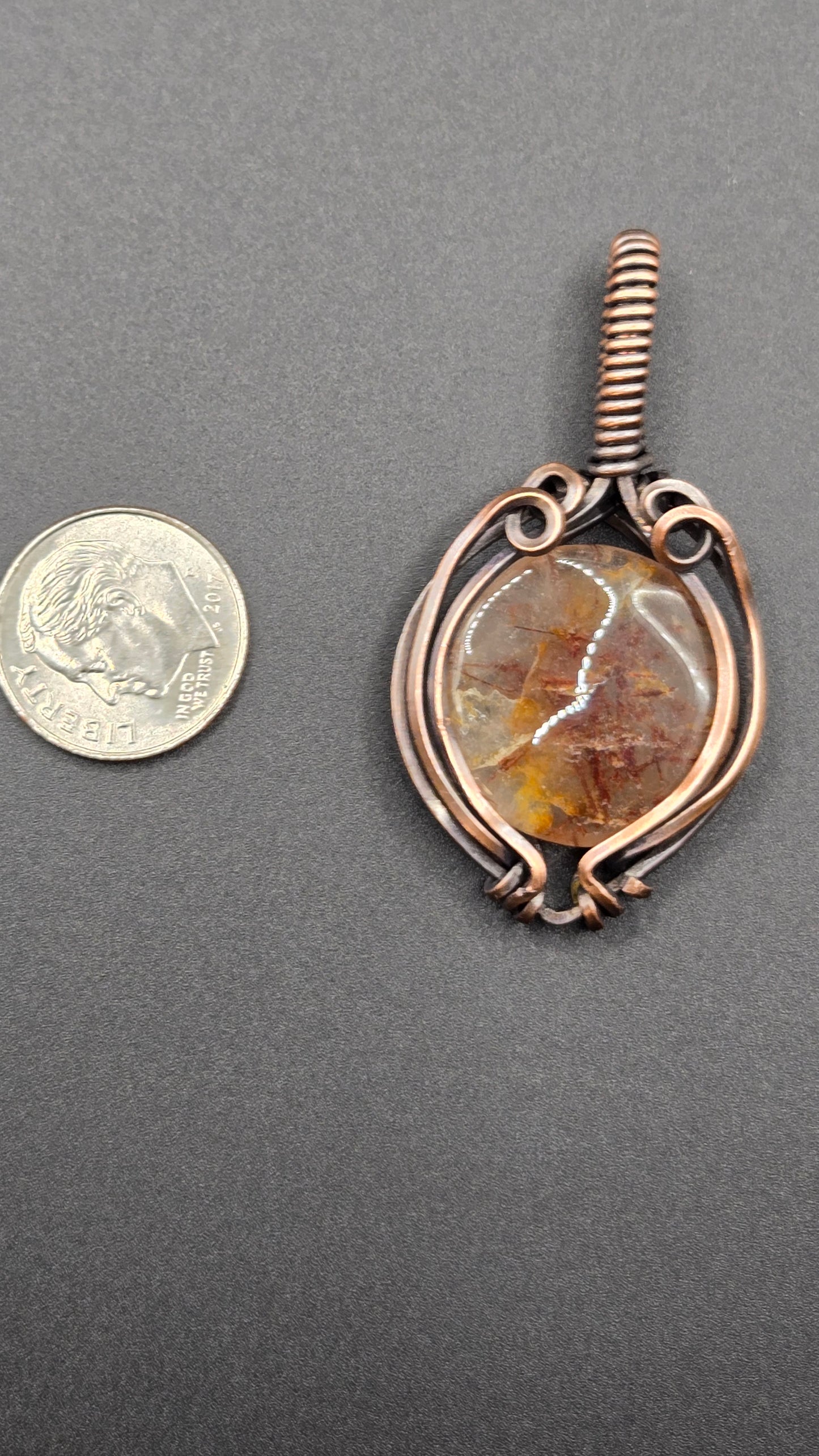 Rutilated Quartz Wire Wrapped Pendant