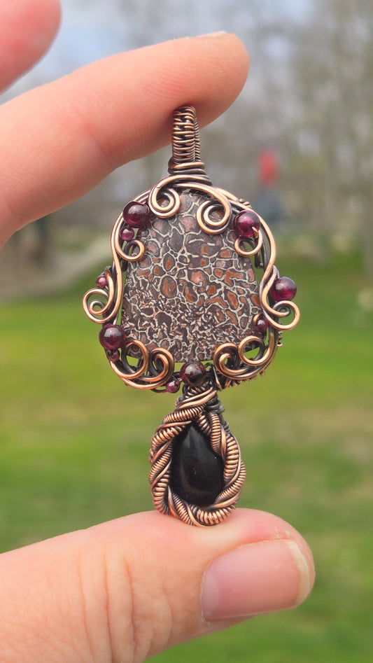 Mushroom Wire Wrapped Pendant