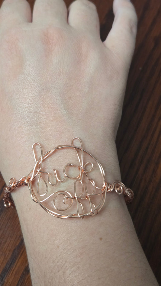 Fck Off Wire Wrapped Cuff