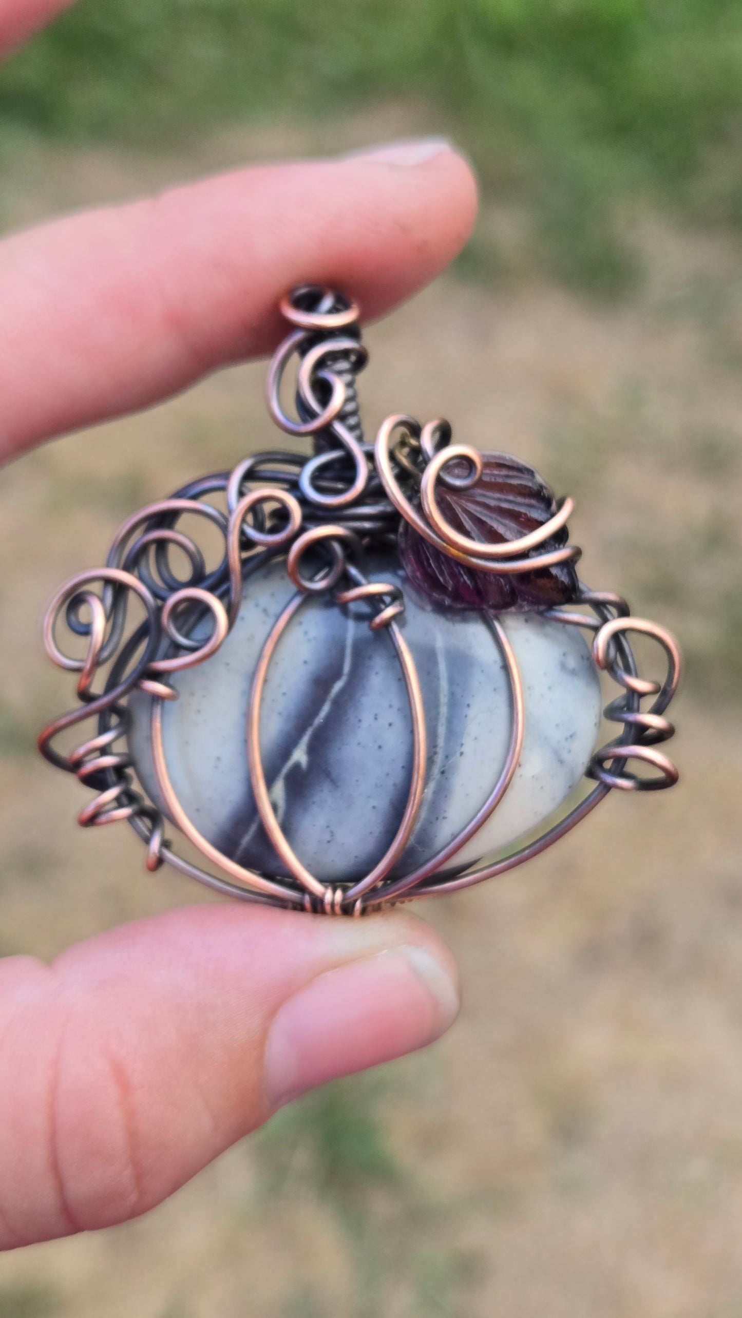 Pumpkin Wire Wrapped Pendant