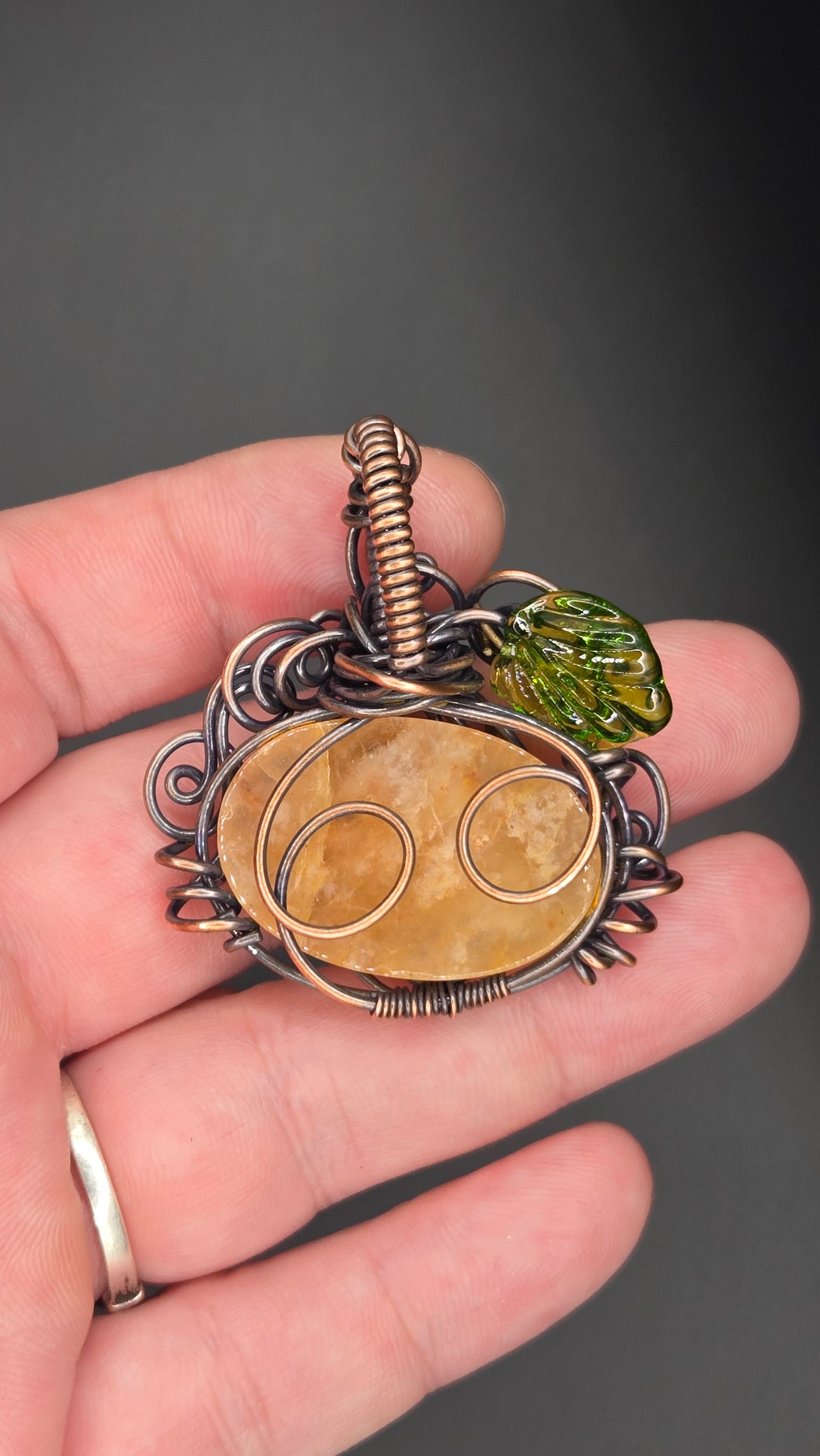 Pumpkin Wire Wrapped Pendant