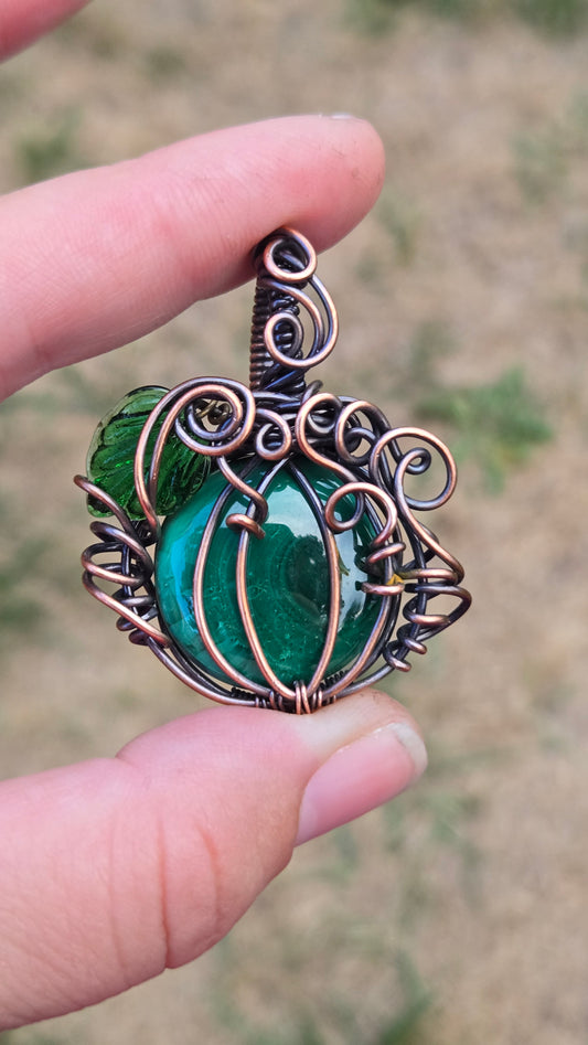 Pumpkin Wire Wrapped Pendant