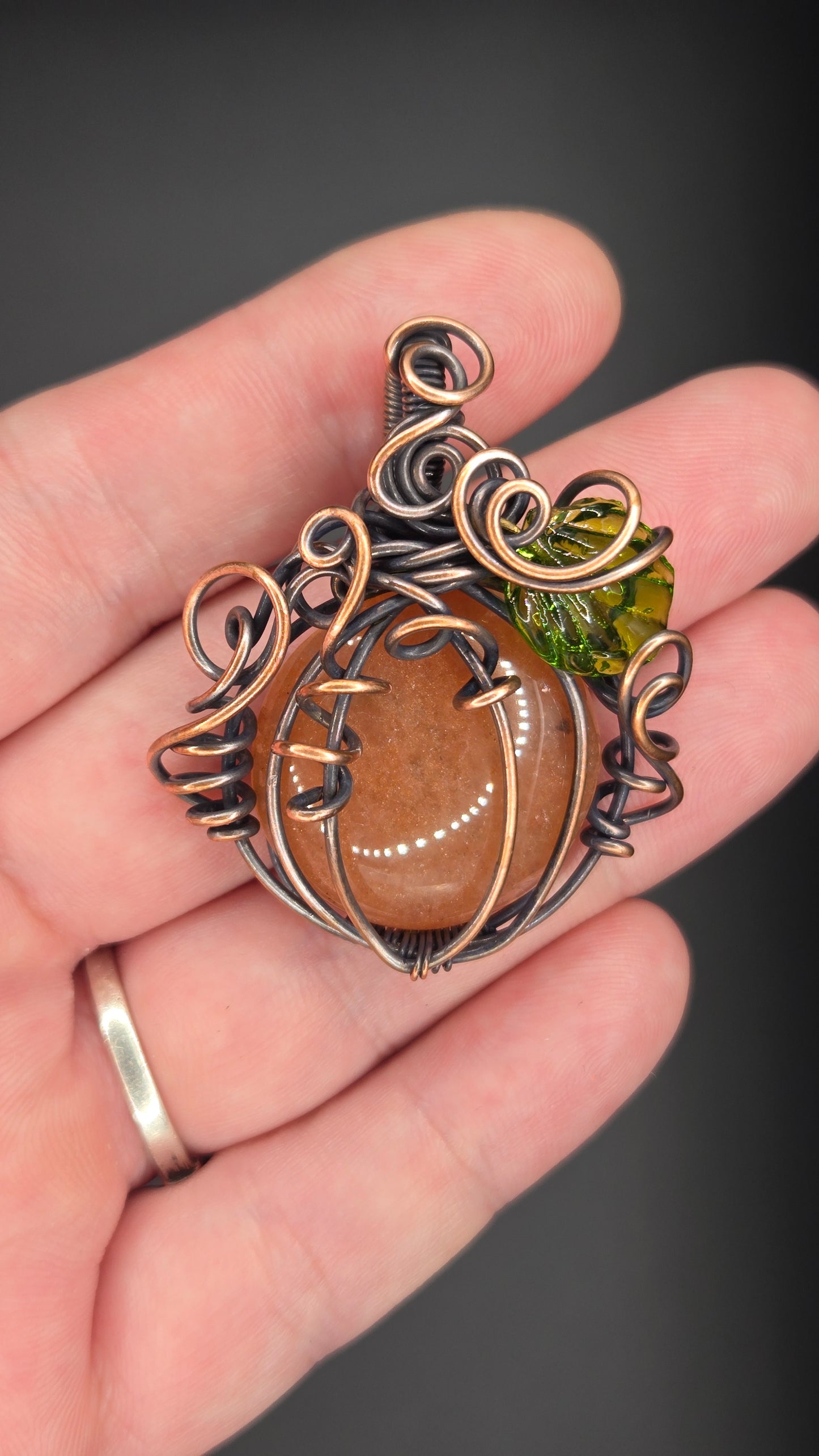 Pumpkin Wire Wrapped Pendant