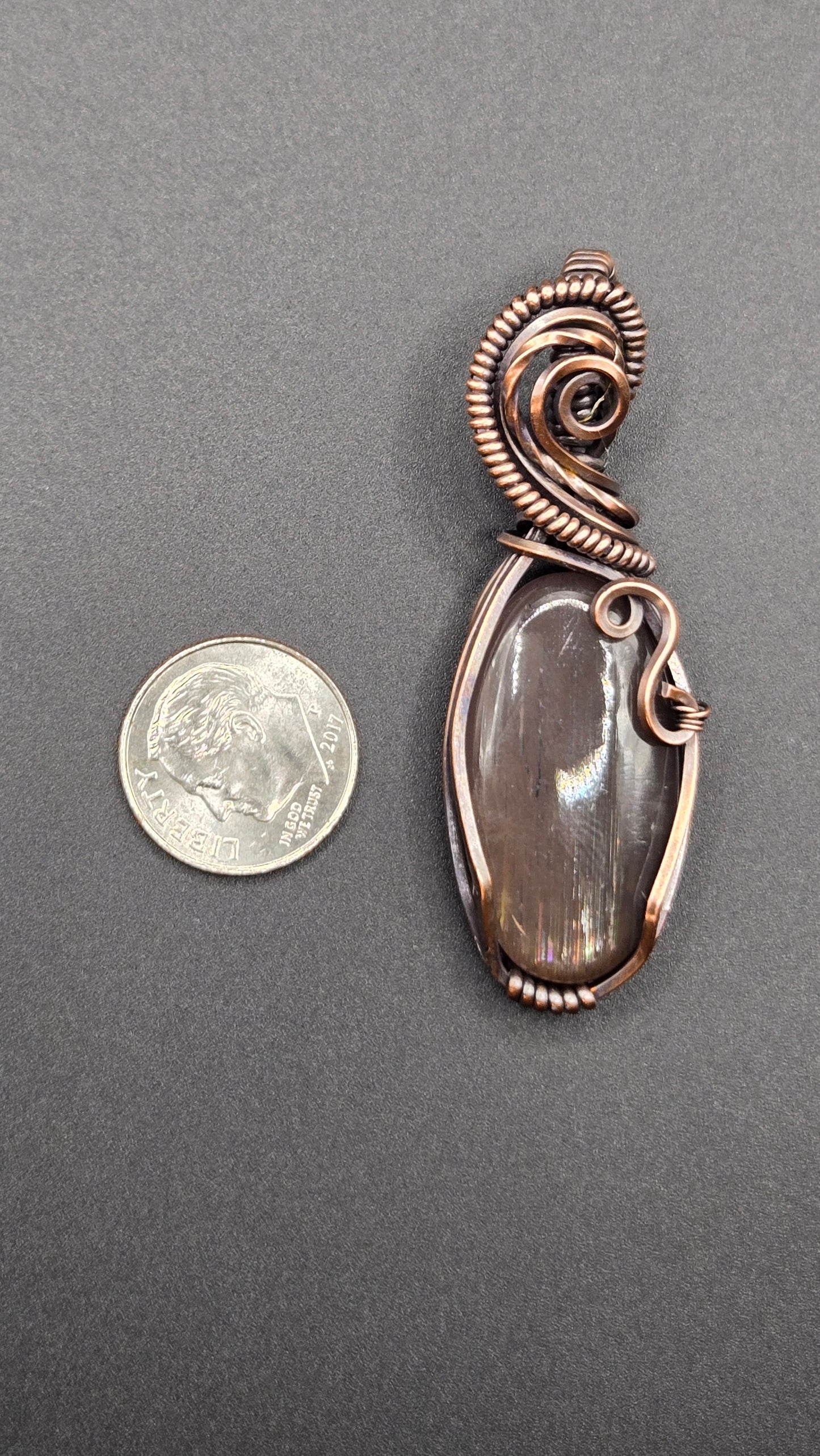 Lattice Sunstone Wire Wrapped Pendant