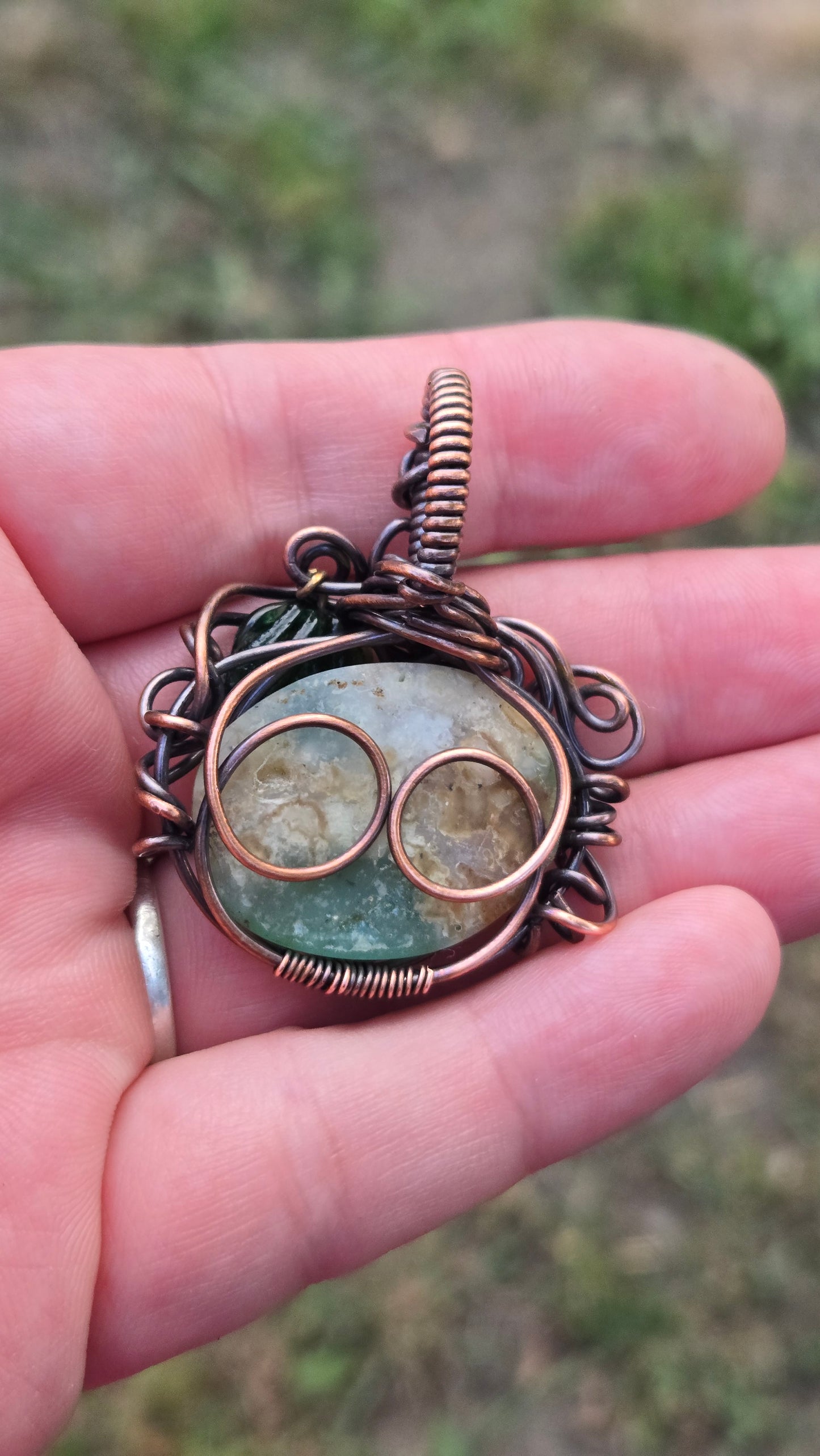 Pumpkin Wire Wrapped Pendant