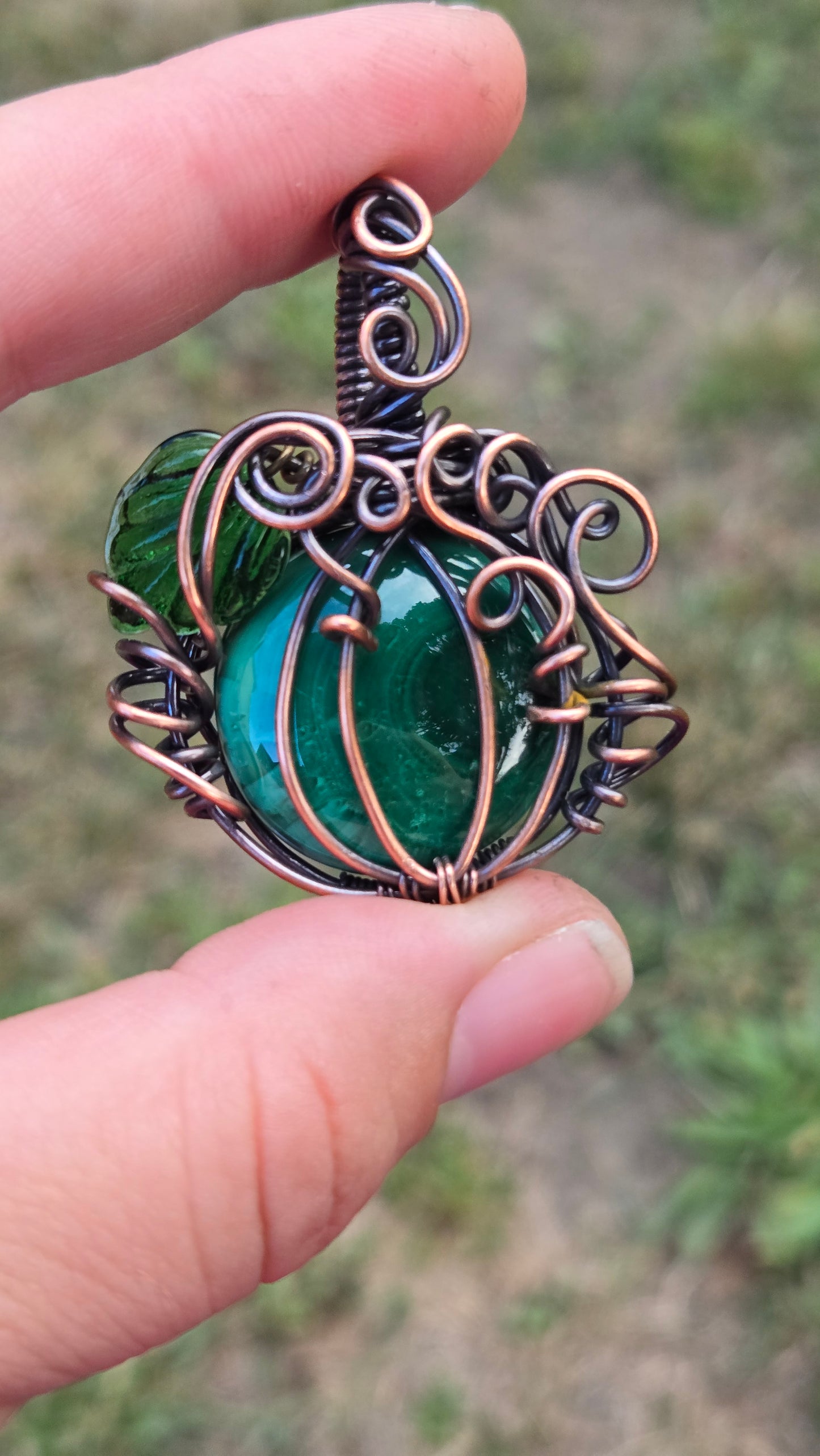 Pumpkin Wire Wrapped Pendant