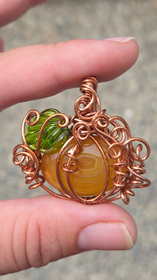 Pumpkin Wire Wrapped Pendant
