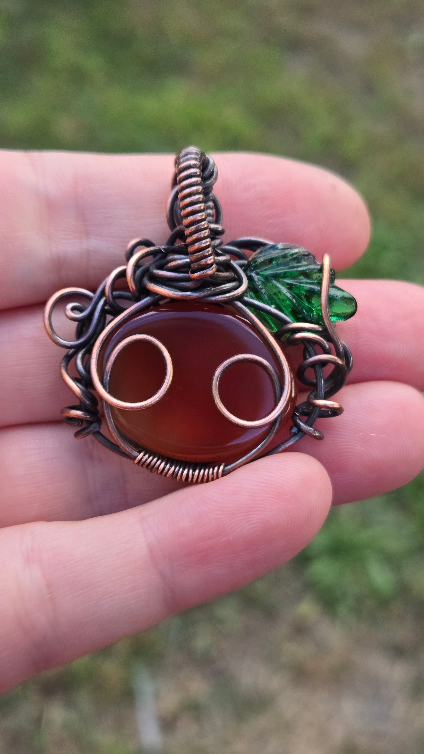 Pumpkin Wire Wrapped Pendant