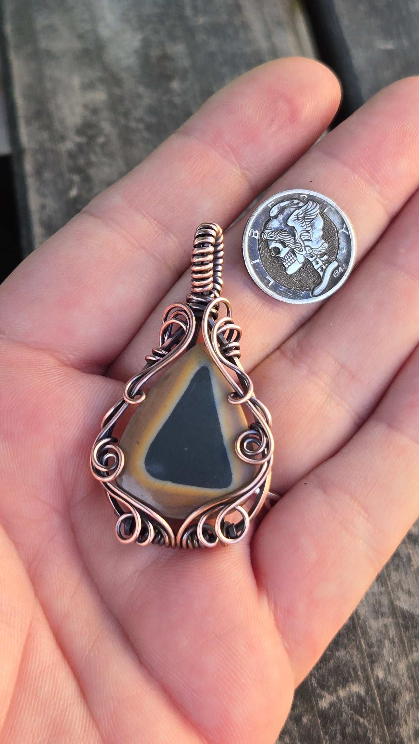 Polychrome Jasper Wire Wrapped Pendant