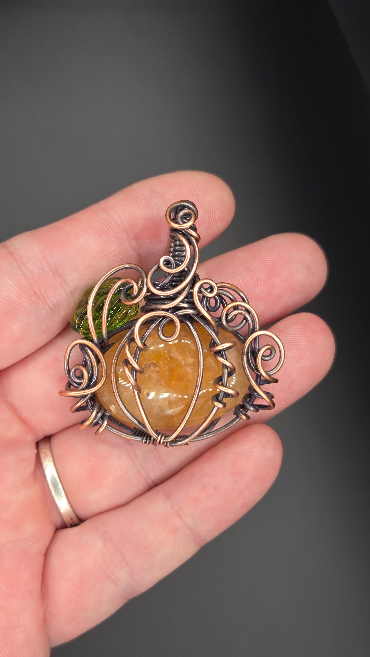 Pumpkin Wire Wrapped Pendant