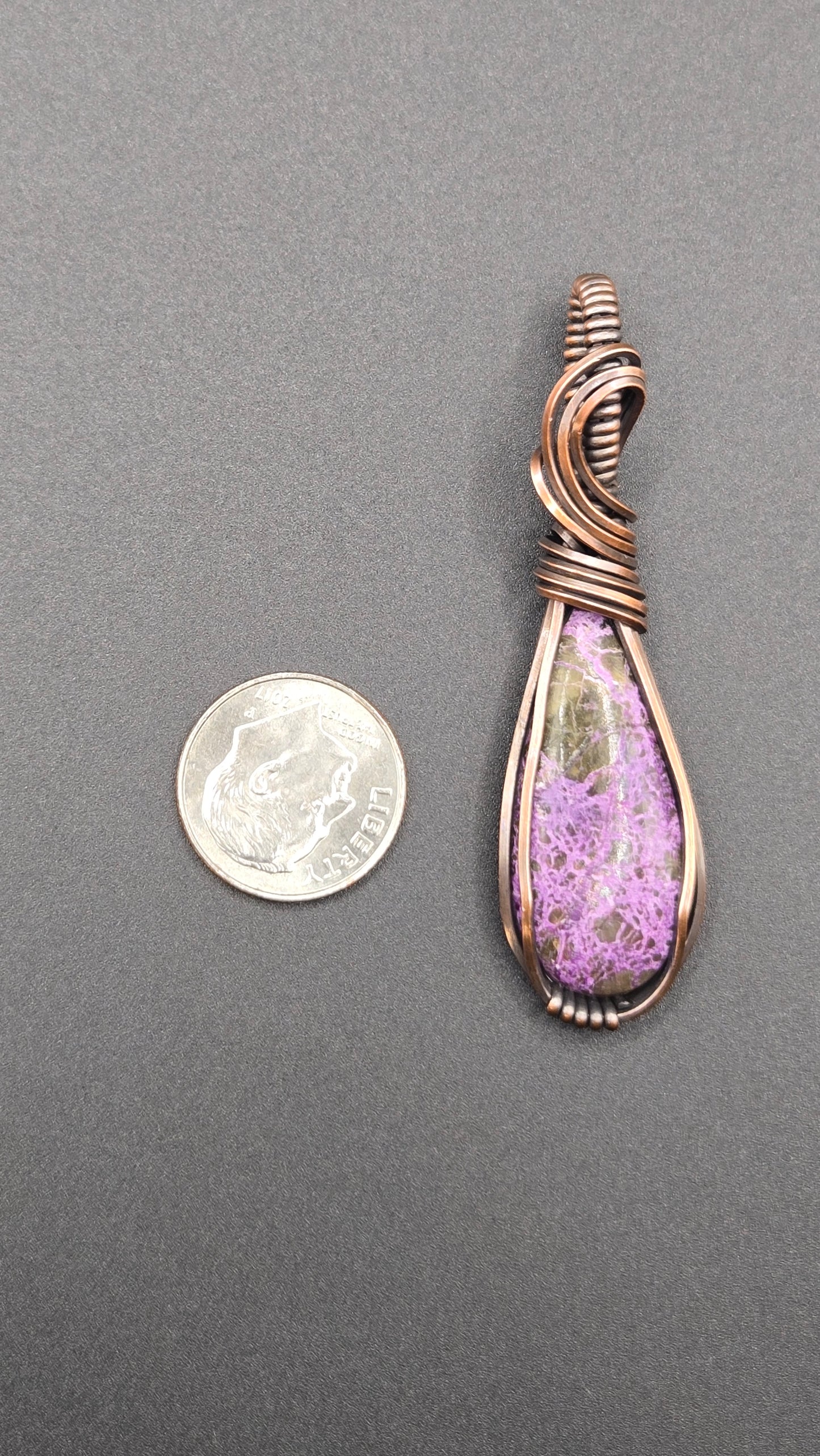 Atlantisite Stichtite Wire Wrapped Pendant