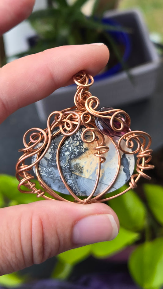 Pumpkin Wire Wrapped Pendant