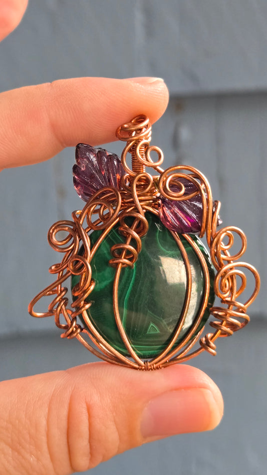 Pumpkin Wire Wrapped Pendant