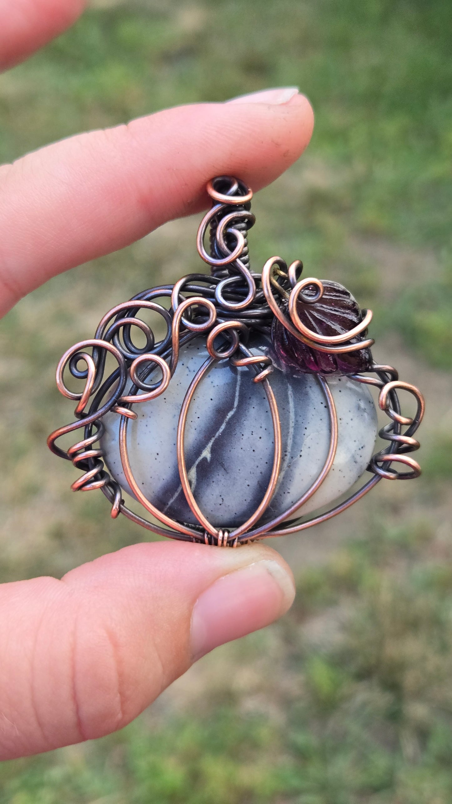Pumpkin Wire Wrapped Pendant