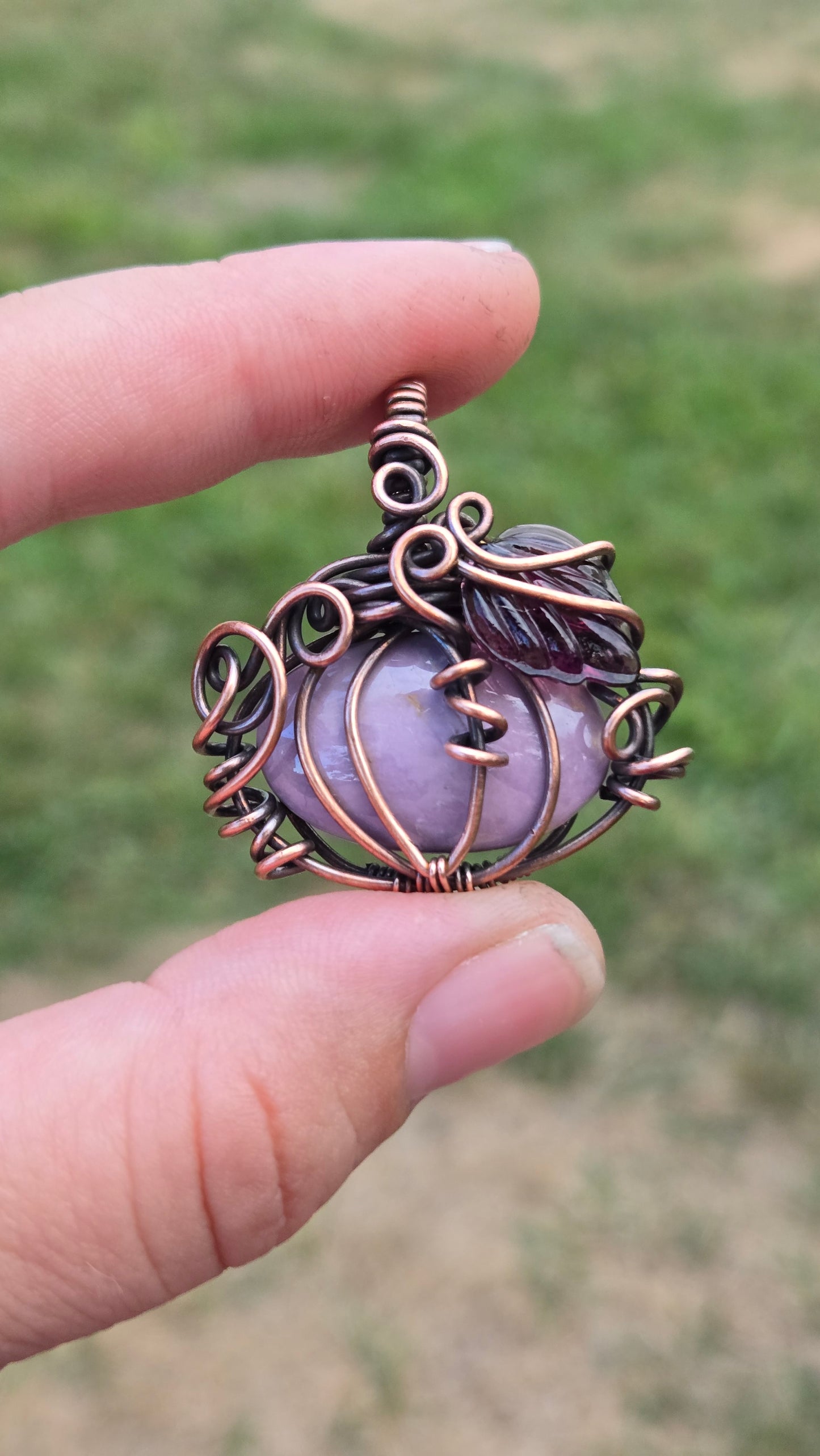 Pumpkin Wire Wrapped Pendant