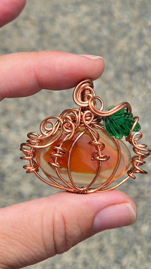 Pumpkin Wire Wrapped Pendant
