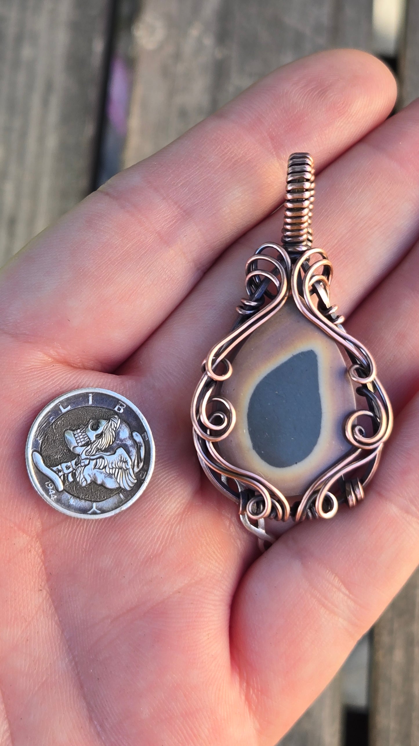 Polychrome Jasper Wire Wrapped Pendant