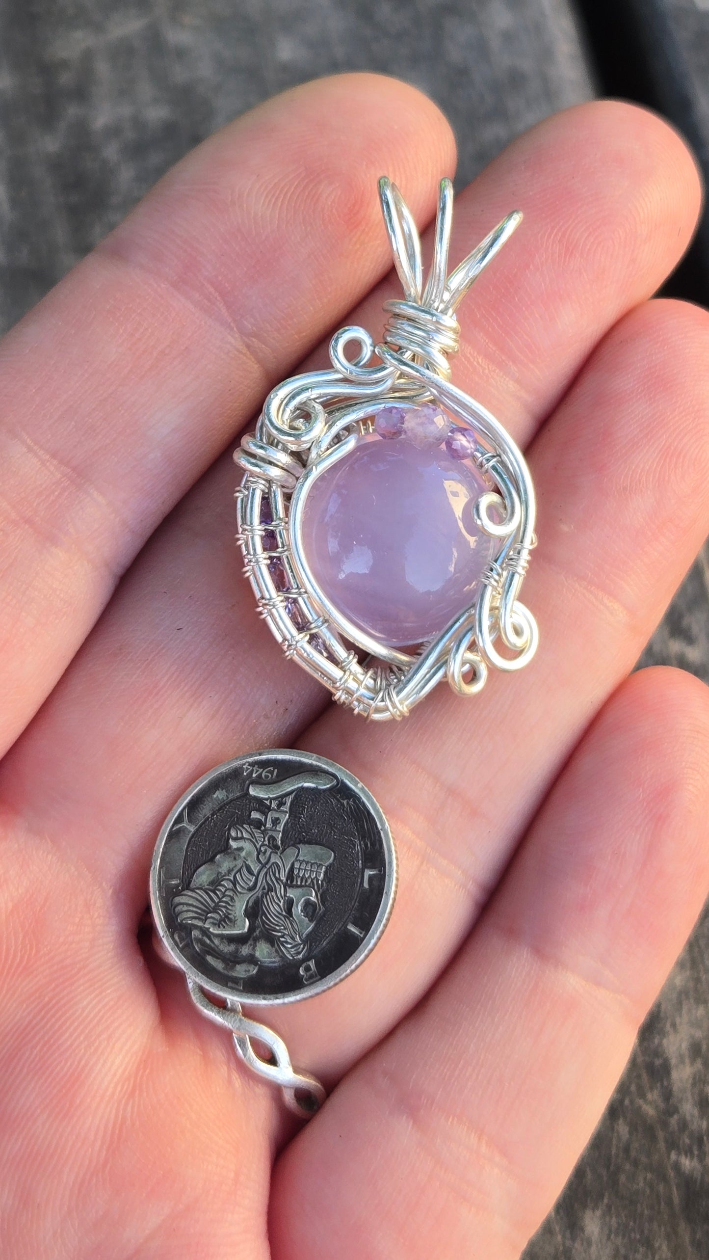 Scapolite Wire Wrapped Pendant