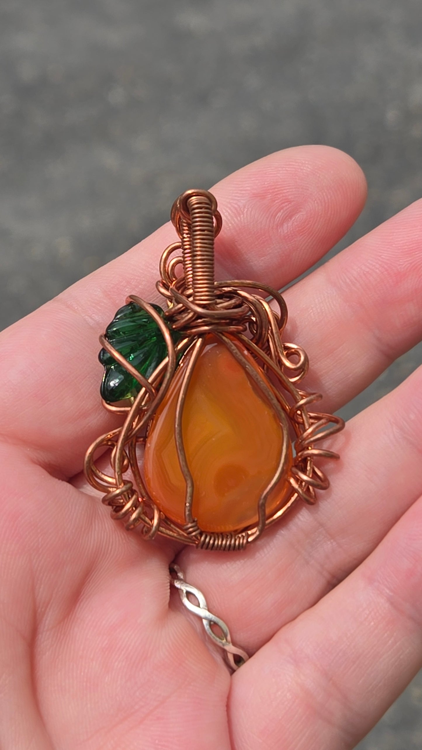 Pumpkin Wire Wrapped Pendant