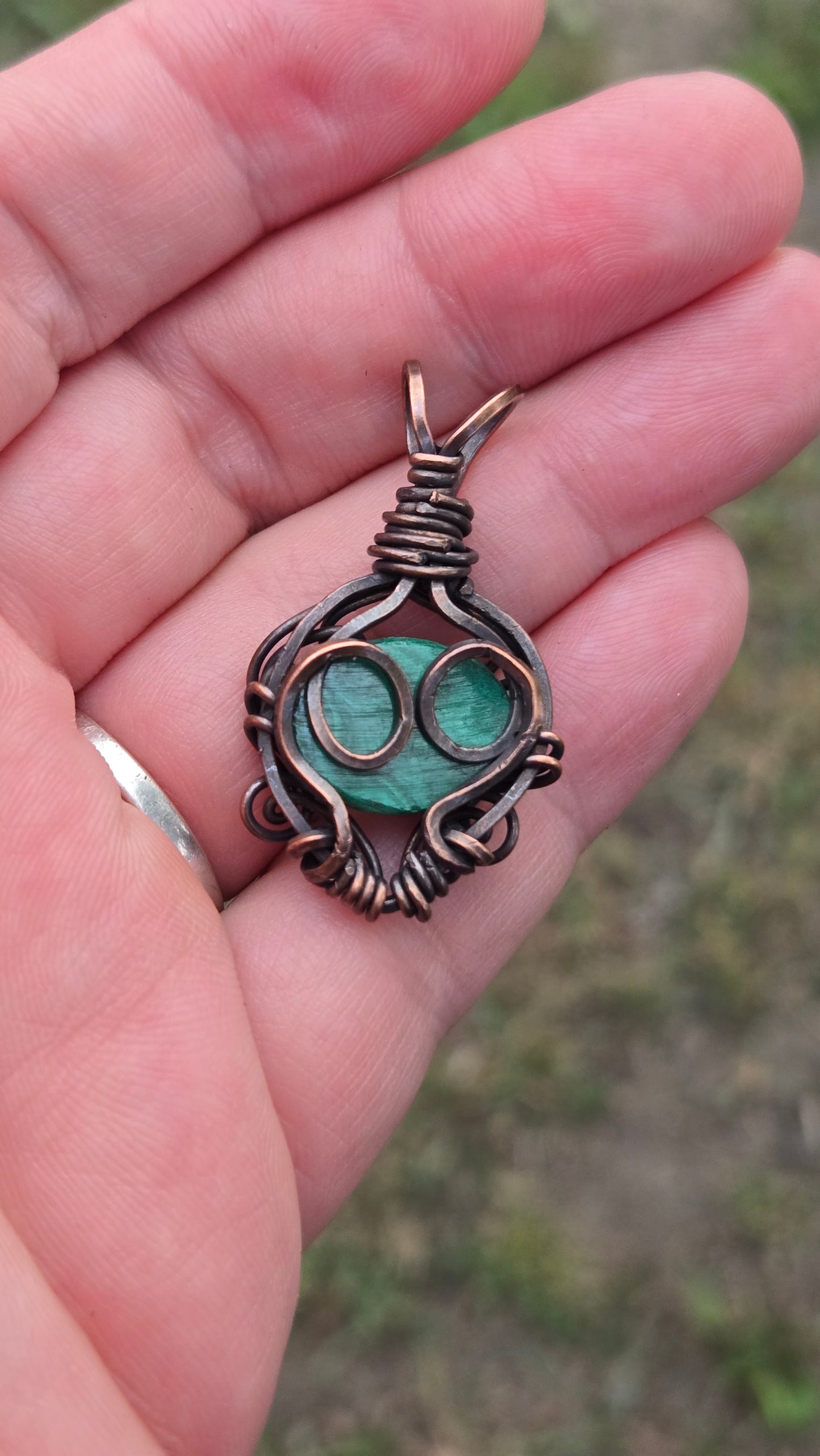 Malachite Wire Wrapped Pendant