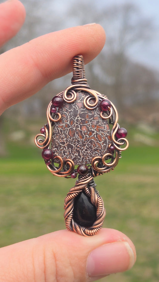 Mushroom Wire Wrapped Pendant