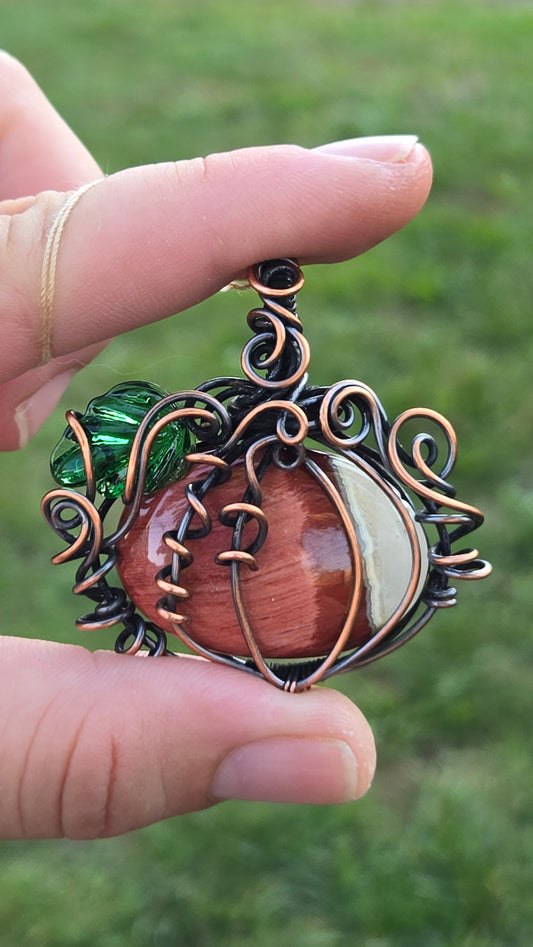 Pumpkin Wire Wrapped Pendant