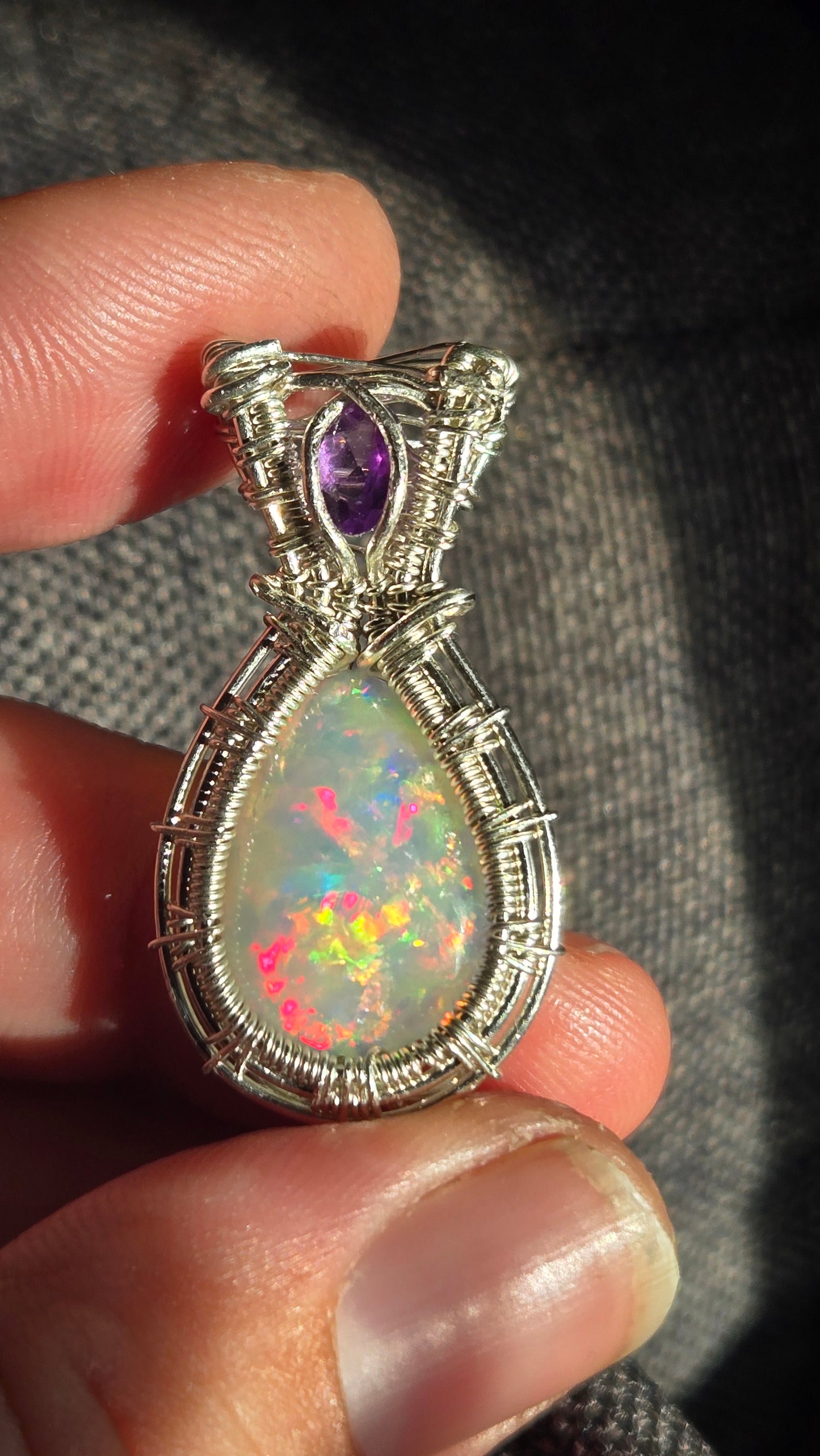 6.5ct Opal Wire Wrapped Pendant