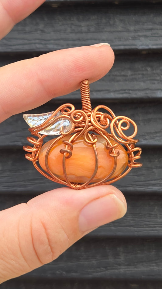 Pumpkin Wire Wrapped Pendant
