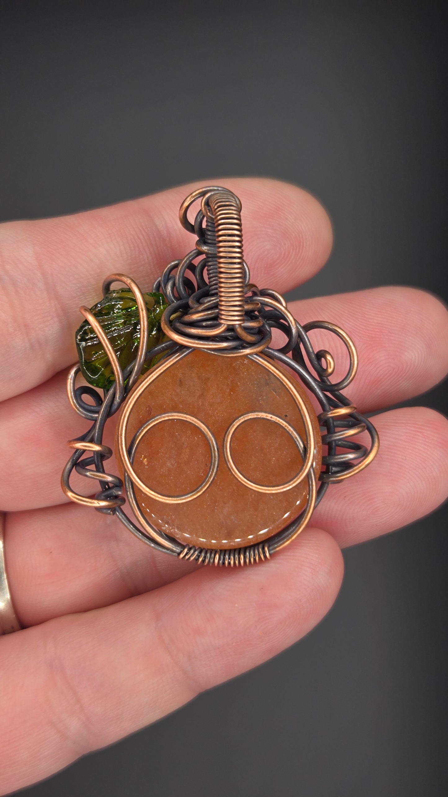 Pumpkin Wire Wrapped Pendant