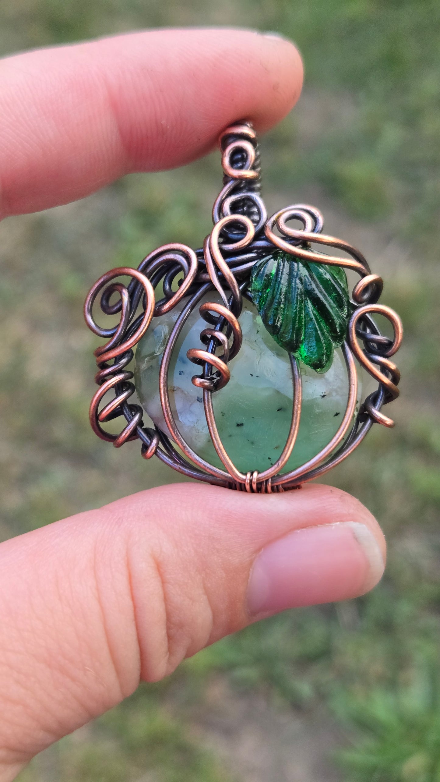 Pumpkin Wire Wrapped Pendant