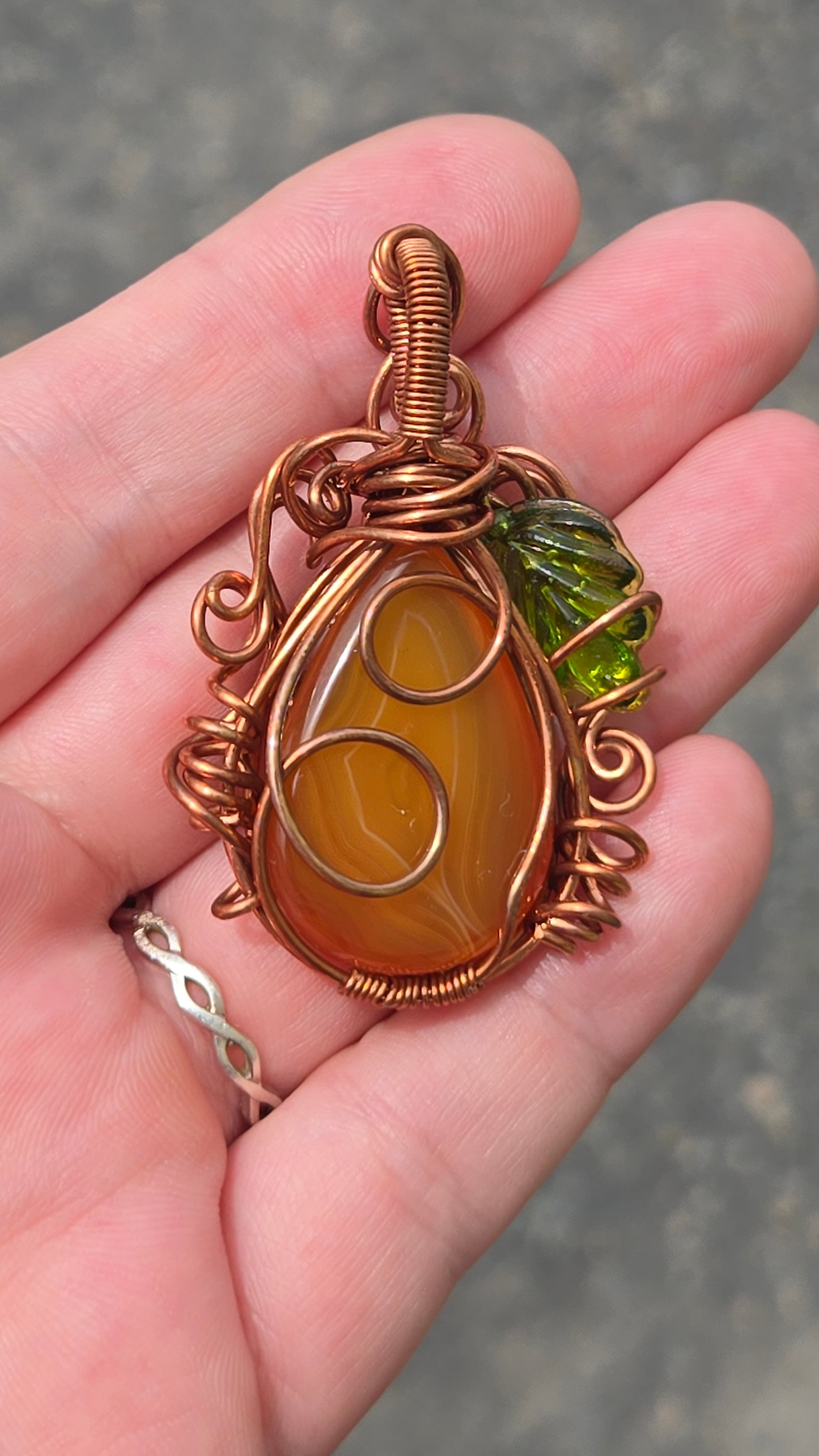 Pumpkin Wire Wrapped Pendant