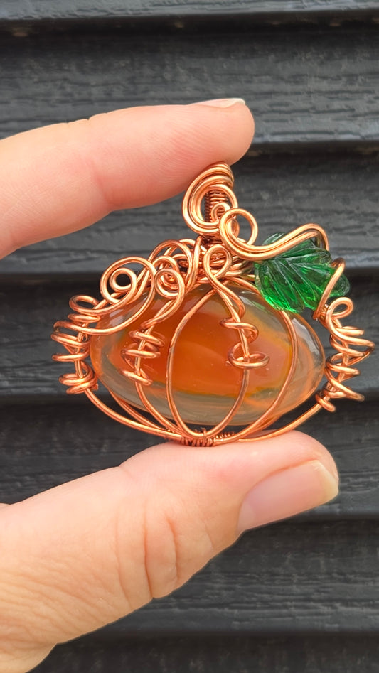 Pumpkin Wire Wrapped Pendant