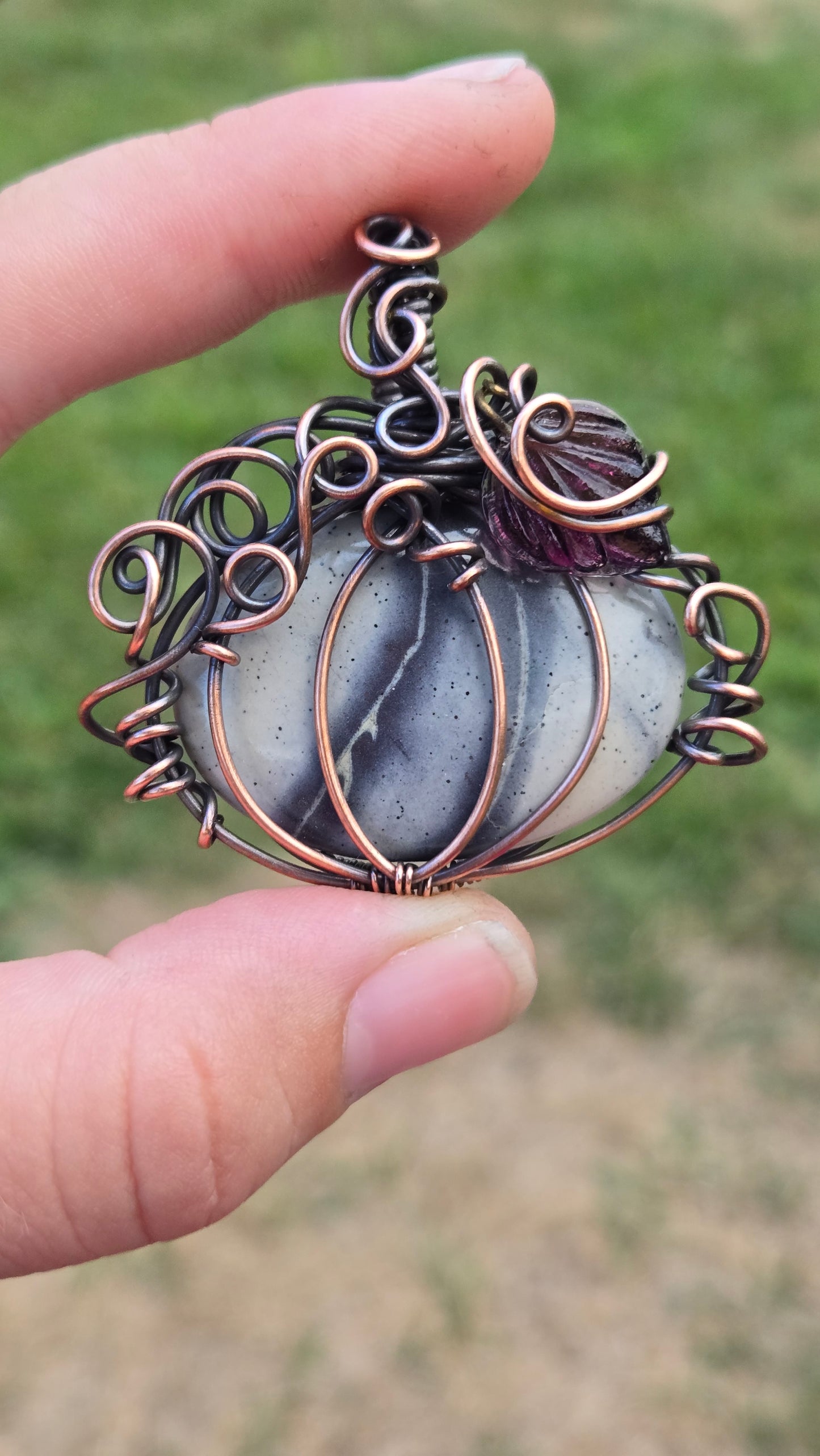 Pumpkin Wire Wrapped Pendant