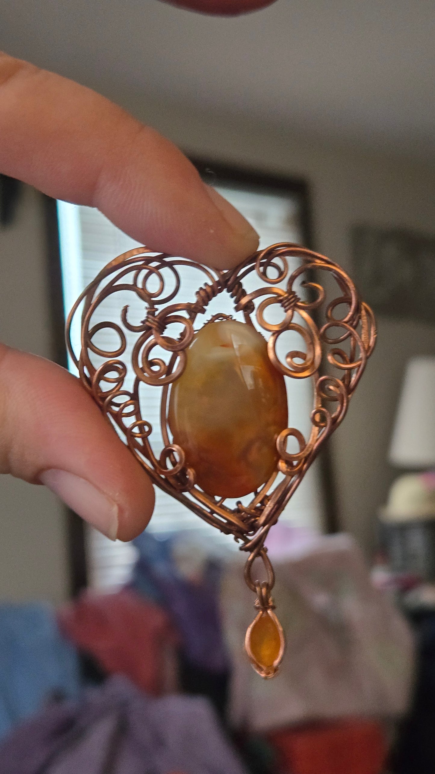 Carnelian Wire Wrapped Suncatcher