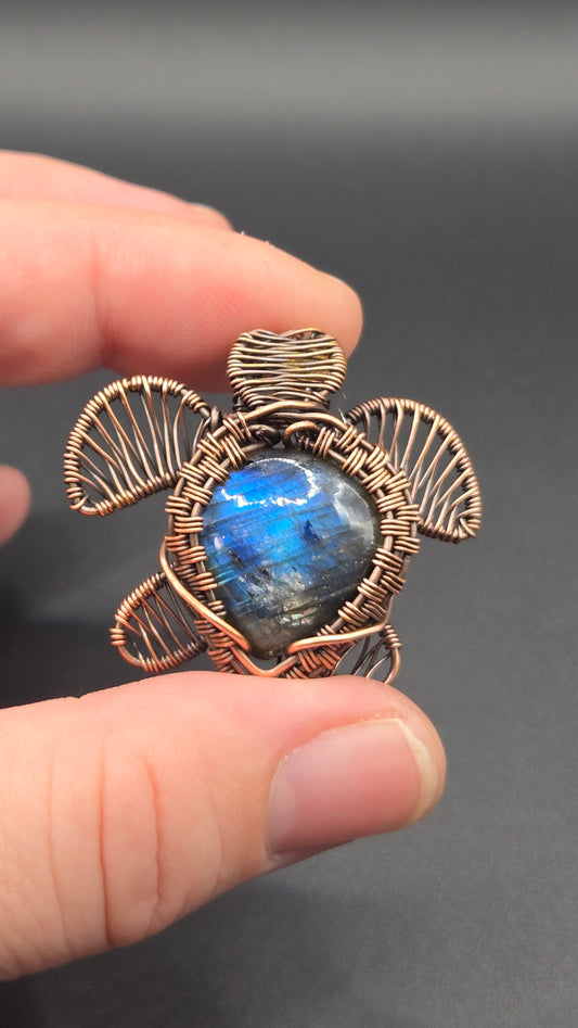 Turtle Wire Wrapped Pendant