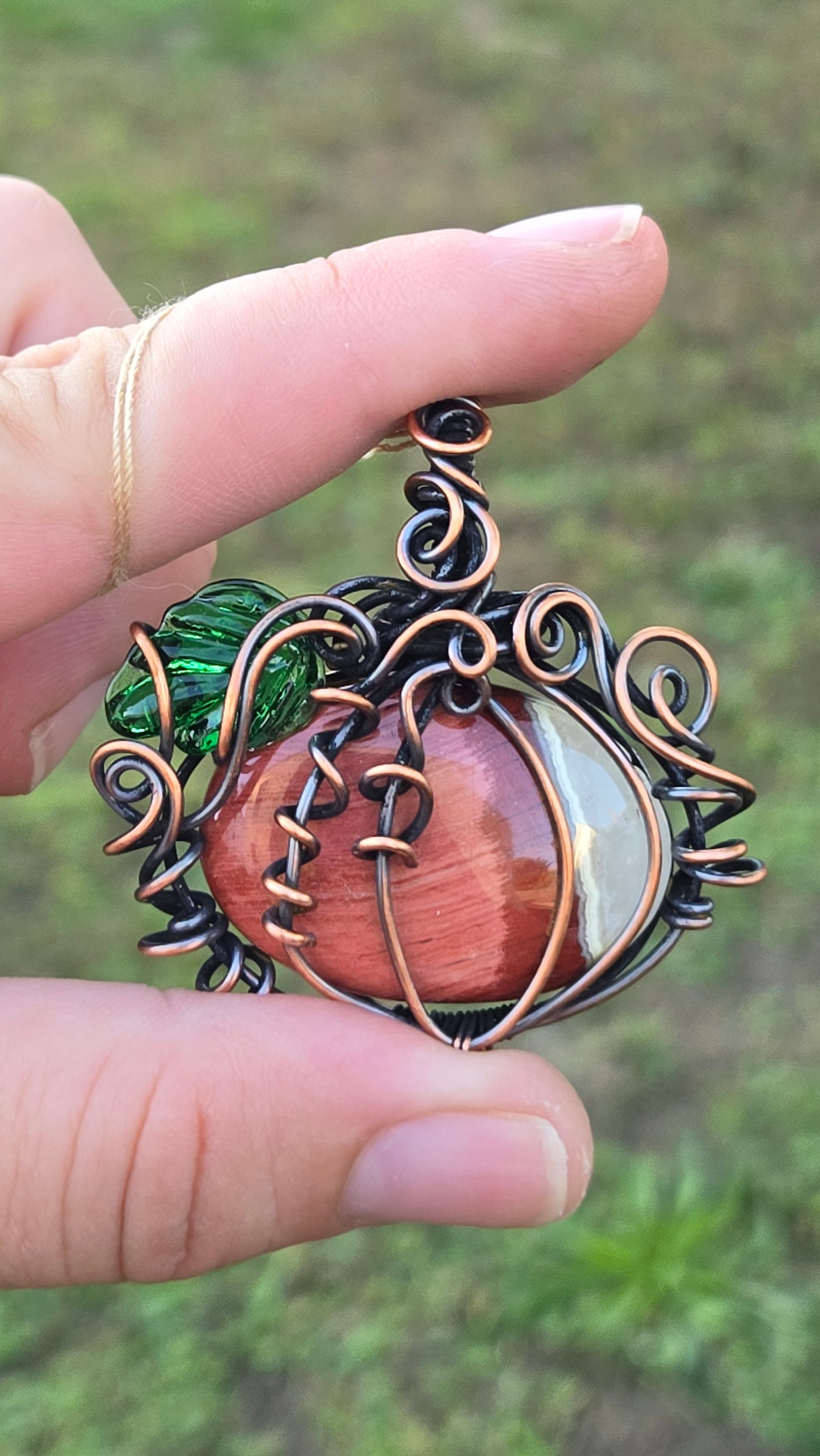 Pumpkin Wire Wrapped Pendant