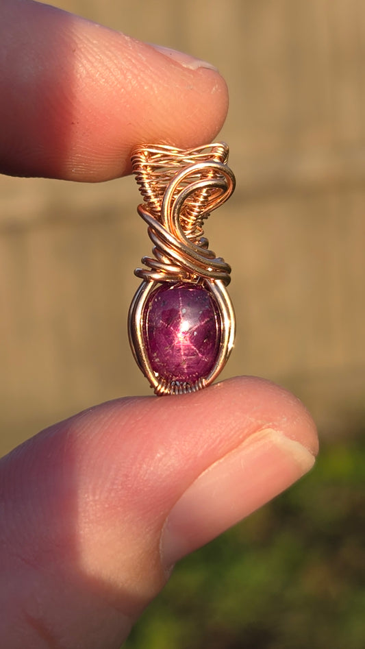 Star Ruby Wire Wrapped Pendant