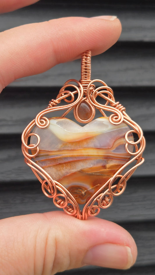 Heart Wire Wrapped Pendant