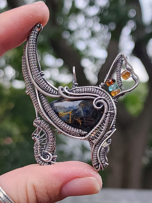 Cat Wire Wrapped Pendant