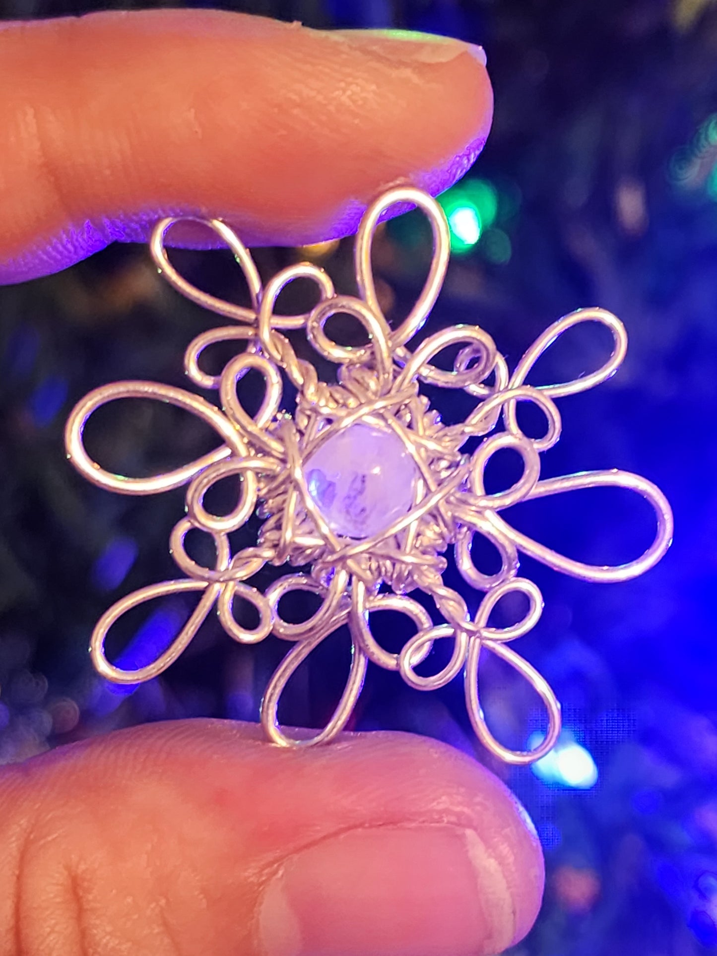 Snowflake Wire Wrapped Pendant