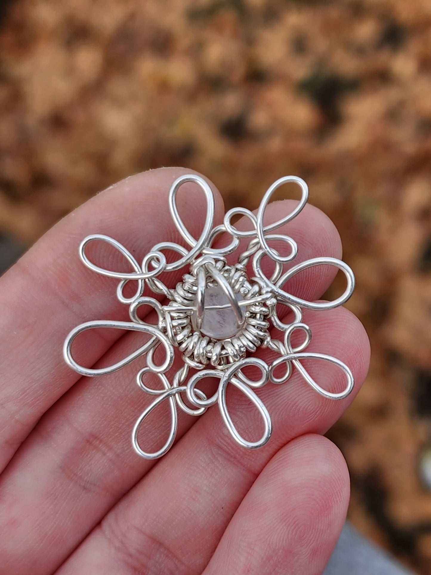 Snowflake Wire Wrapped Pendant