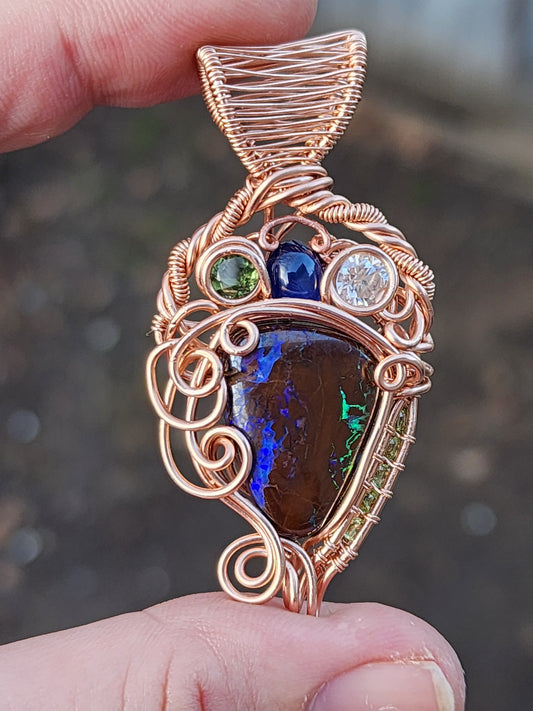 Candy Wire Wrapped Pendant