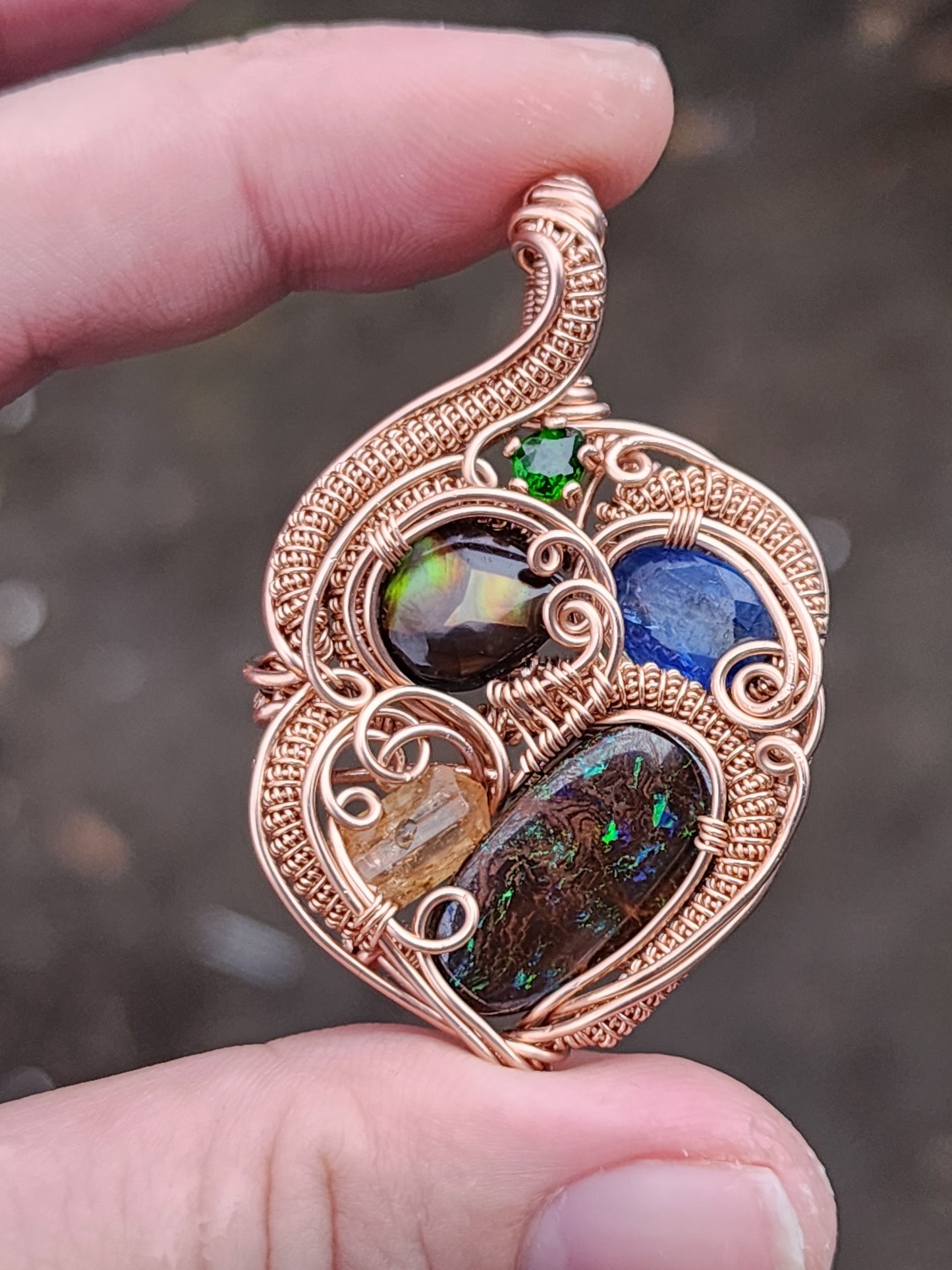 Hearts Desire Wire Wrapped Pendant